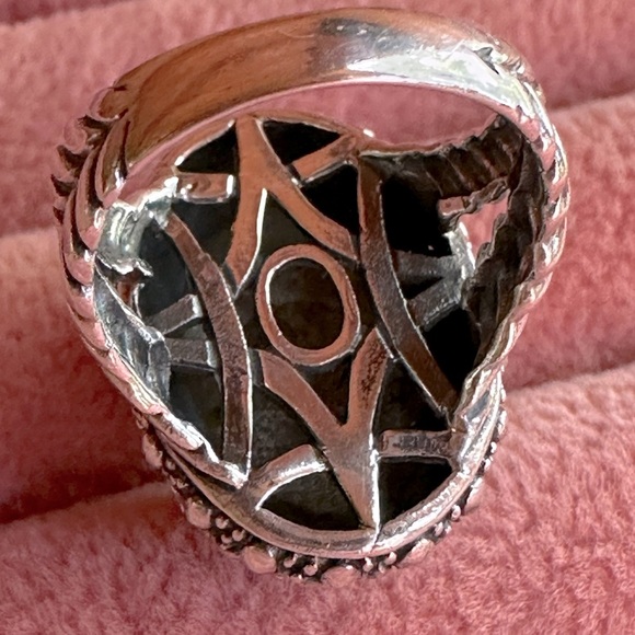 Vintage Tigers Eye Sterling Silver 925 Statement Ring Rope Details Boho Bohemian - Picture 9 of 17